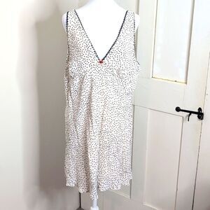 Wild Fable XXL White Black Polka Dot Night Gown Pajama Dress, NEW
